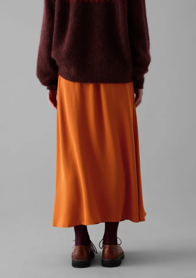 Skirts-TOAST Asymmetric Satin Crepe Skirt Spice