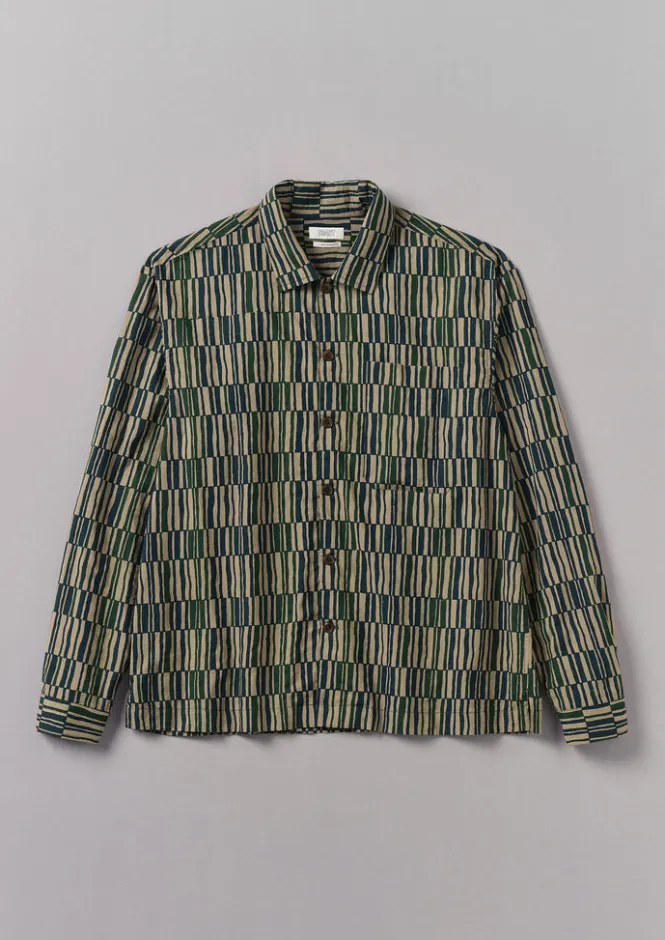 Shirts-TOAST Block Print Irregular Check Shirt GoldenSand