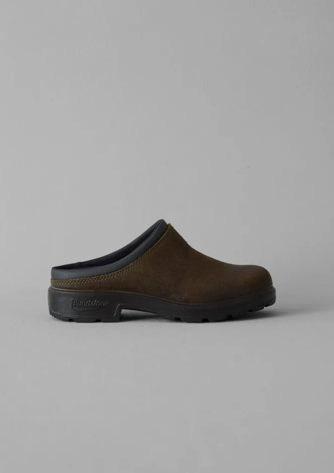 Shoes-TOAST Blundstone Waxed Suede Clogs Olive