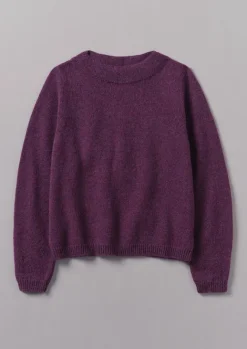 Knitwear-TOAST Boat Neck Wool Sweater Amethyst