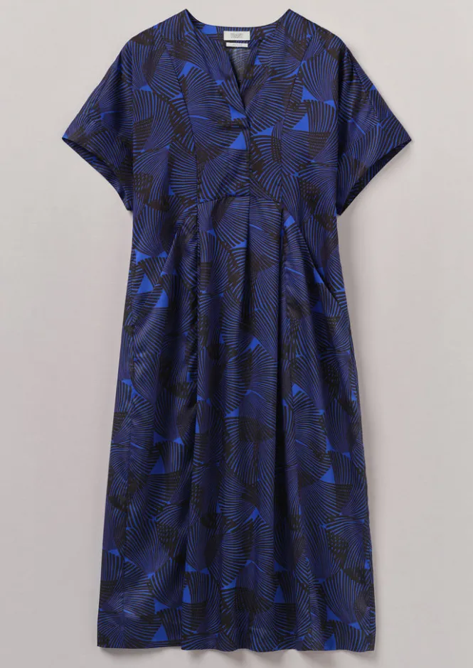 Dresses-TOAST Bryn Reverb Print Dress BrilliantBlue