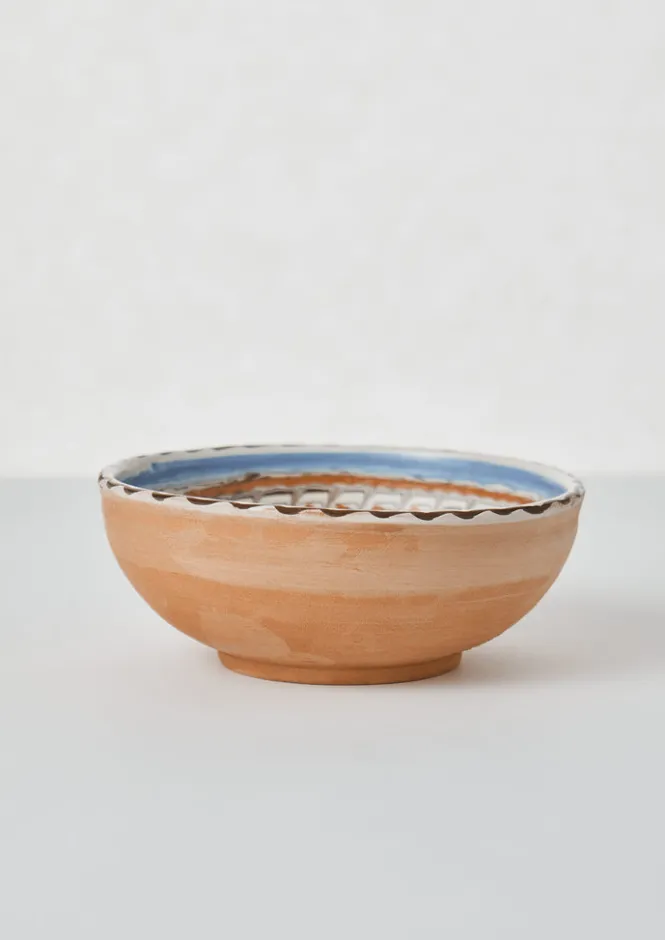 Ceramics|Tableware-TOAST Casa de Folklore Horezu Bowl Blue/Coral/White
