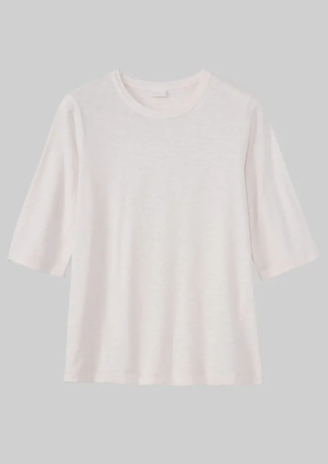 Jersey|Tops & Tees-TOAST Cleo Garment Dyed Organic Cotton Tee Chalk