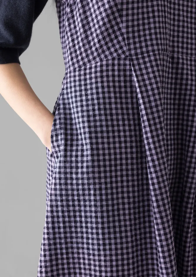 Dresses-TOAST Cotton Gingham Seersucker Dress Lilac