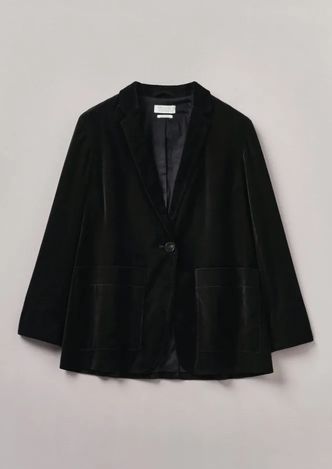 Velvet|Coats & Jackets-TOAST Cotton Velvet Jacket BrownSlate