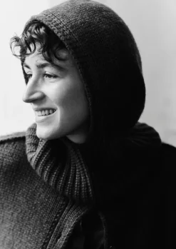 Hats, Scarves & Gloves-TOAST Cotton Wool Knitted Hood Navy