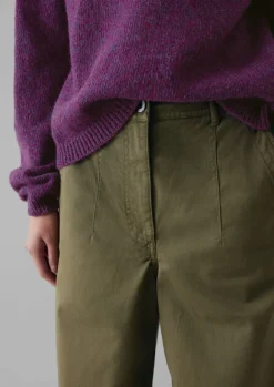 Trousers-TOAST Darted Cotton Twill Trousers PhosphoriteGreen