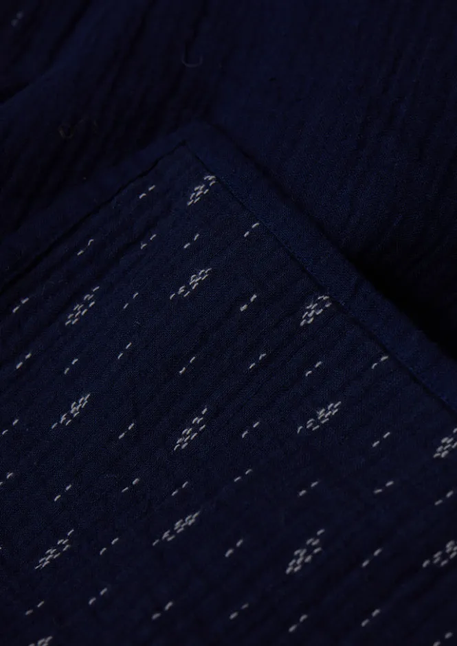 Textiles|Blankets & Throws-TOAST Dobby Stitch Cotton Throw IndigoBlue