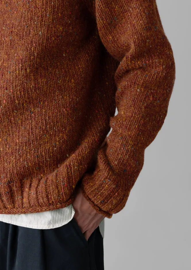 Knitwear-TOAST Donegal Roll Neck Sweater Copper