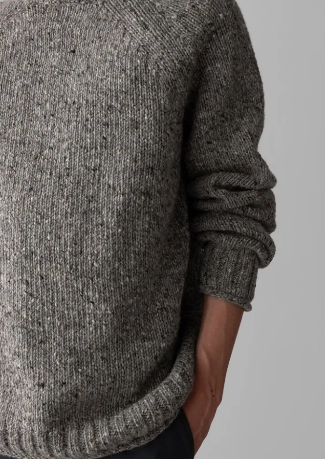 Knitwear-TOAST Donegal Roll Neck Sweater Smoke