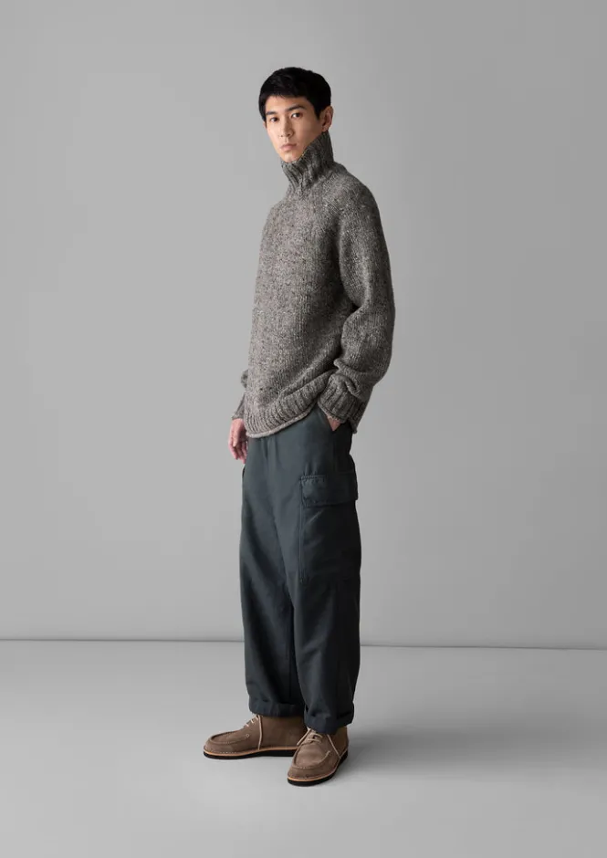 Knitwear-TOAST Donegal Roll Neck Sweater Smoke