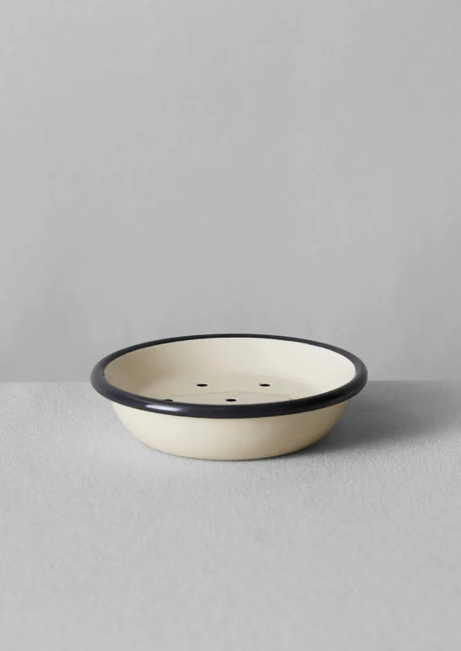 Bathroom-TOAST Enamel Soap Dish Ecru/DarkGrey