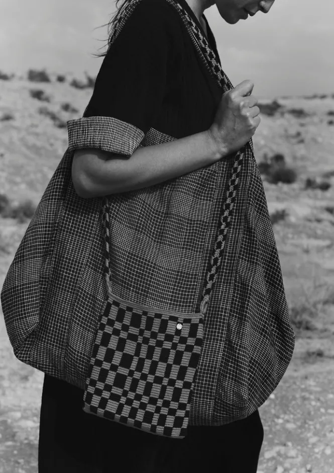 Bags & Belts-TOAST Etched Check Linen Bag Slate