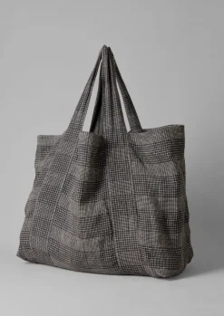 Bags & Belts-TOAST Etched Check Linen Bag Slate