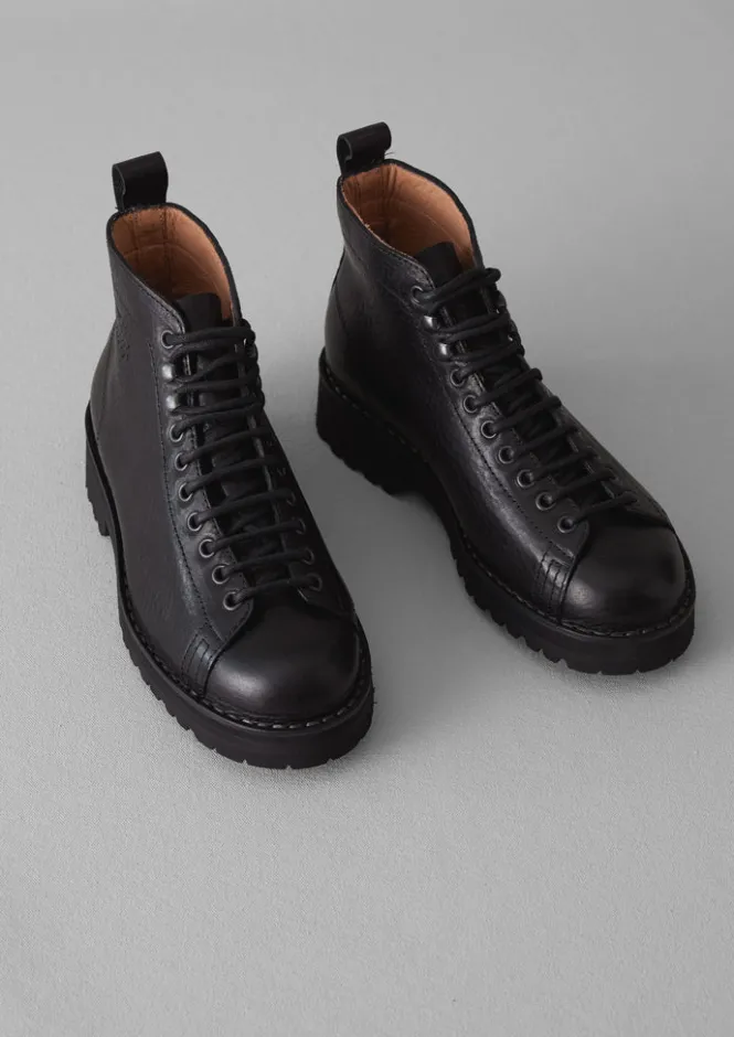 Boots-TOAST Fracap Leather Monkey Boots Black