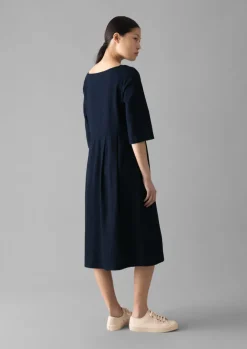 Dresses-TOAST Franca Twill Dress Indigo