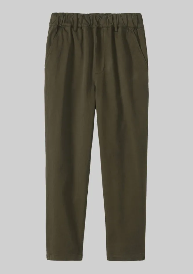Trousers-TOAST Gabi Cotton Pull On Trousers Loden