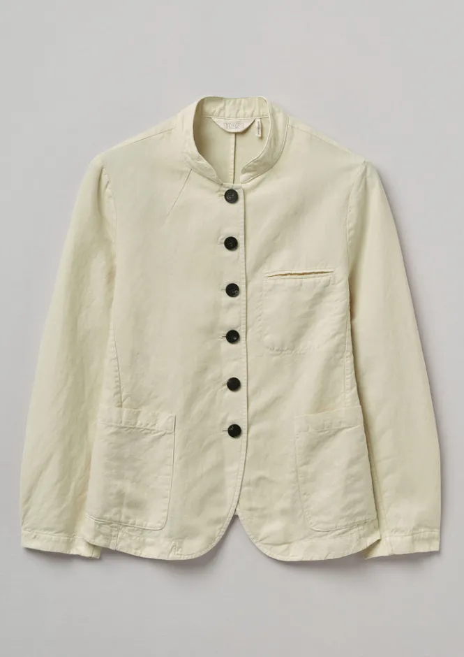 Coats & Jackets-TOAST Garment Dyed Cotton Linen Neat Jacket Parchment