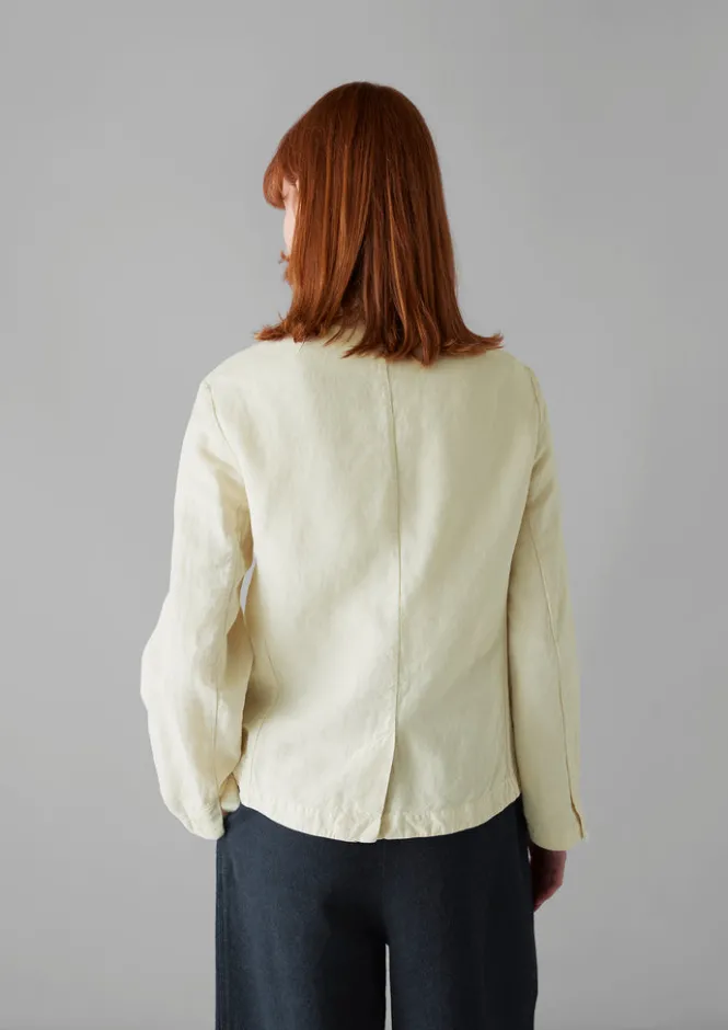 Coats & Jackets-TOAST Garment Dyed Cotton Linen Neat Jacket Parchment