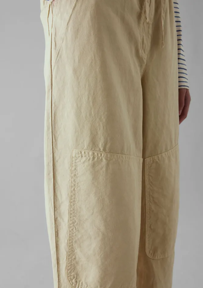 Linen|Trousers-TOAST Garment Dyed Cotton Linen Canvas Trousers Fallow
