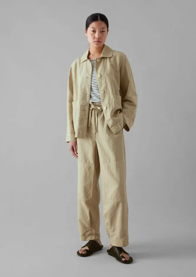Linen|Trousers-TOAST Garment Dyed Cotton Linen Canvas Trousers Fallow