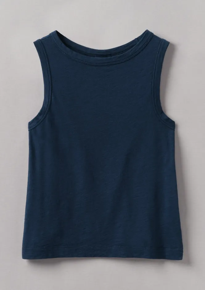 Jersey|Tops & Tees-TOAST Garment Dyed Organic Cotton Tank Top DuffleBlue