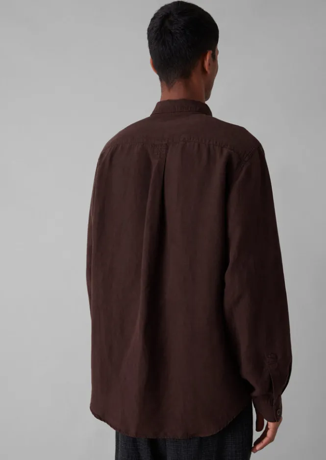 Shirts-TOAST Garment Dyed Point Collar Shirt DeepBurgundy