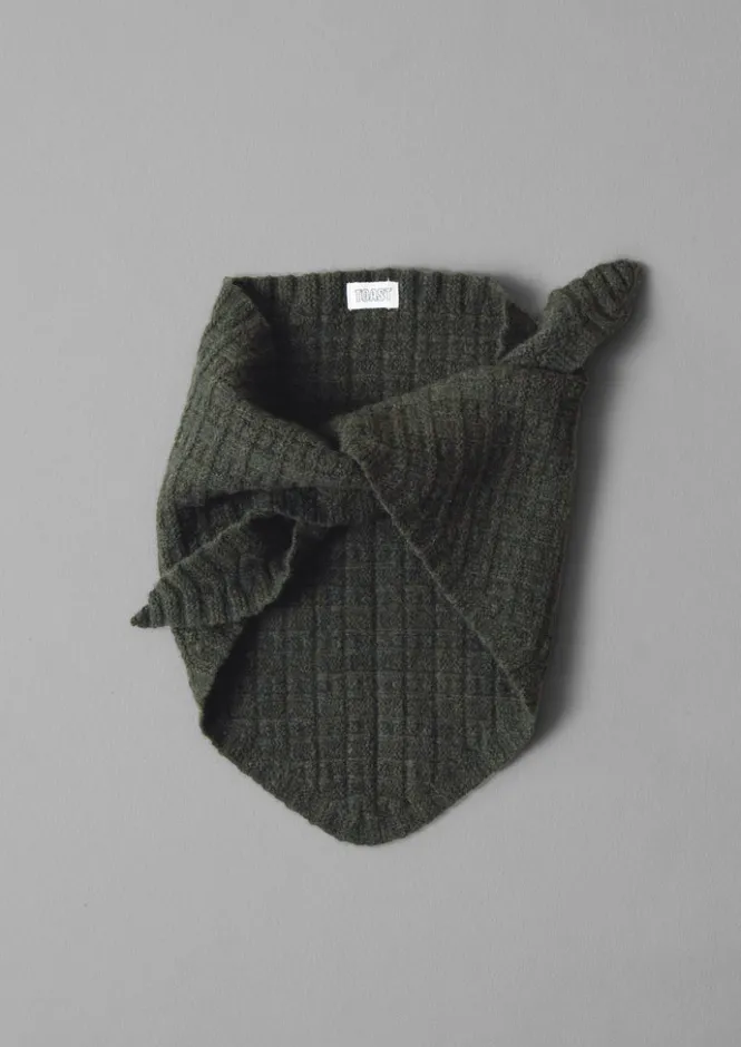 Hats, Scarves & Gloves|Hats, Scarves & Gloves-TOAST Grid Stitched Knitted Bandana Seaweed