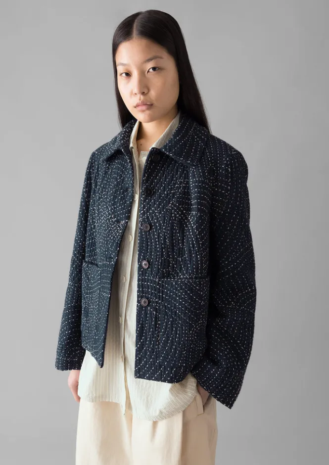 Coats & Jackets-TOAST Hand Embroidered Kantha Jacket Indigo