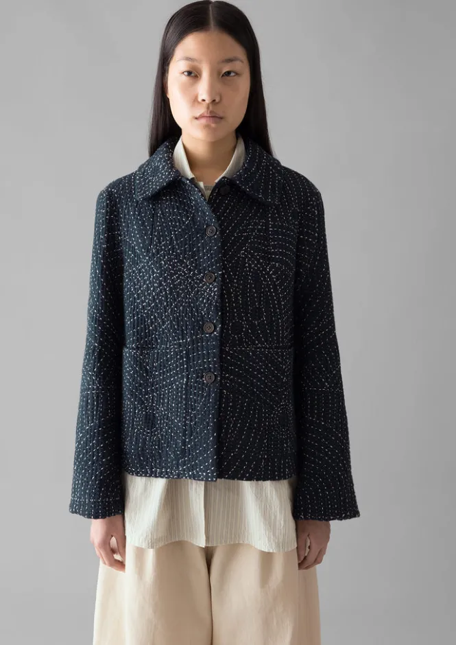 Coats & Jackets-TOAST Hand Embroidered Kantha Jacket Indigo
