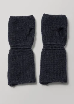 Hats, Scarves & Gloves-TOAST Heimat Wool Fingerless Gloves Ink