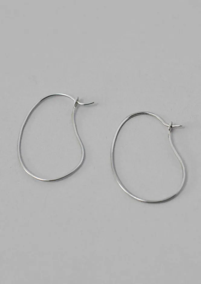 Jewellery-TOAST Helena Rohner Organic Hoop Earrings Silver