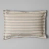 Textiles|Bed Linen-TOAST Ines Flannel Stripe Cotton Oxford Pillowcase Set Apricot/SoftBlue