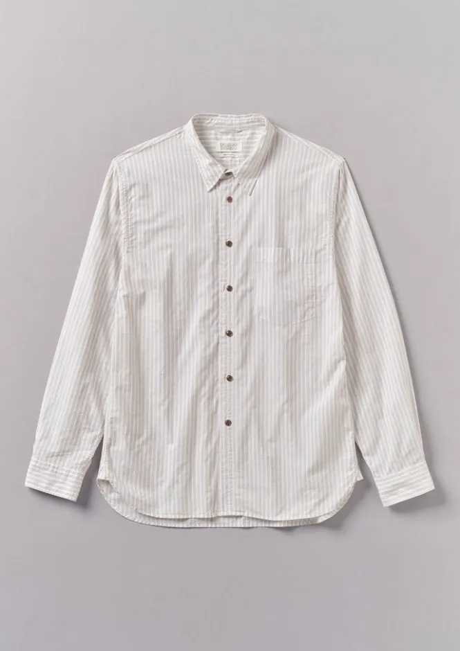 Workwear|Shirts-TOAST Jacquard Stripe Shirt ShaleStone