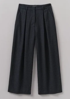 Trousers-TOAST Jude Check Wool Trousers SlateBlue