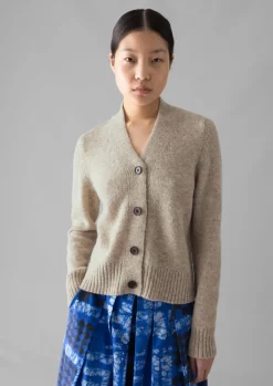 Knitwear-TOAST Kaia V-Neck Wool Cardigan Oatmeal