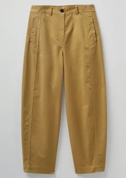 Trousers-TOAST Kathe Flat Front Cotton Twill Trousers Harvest