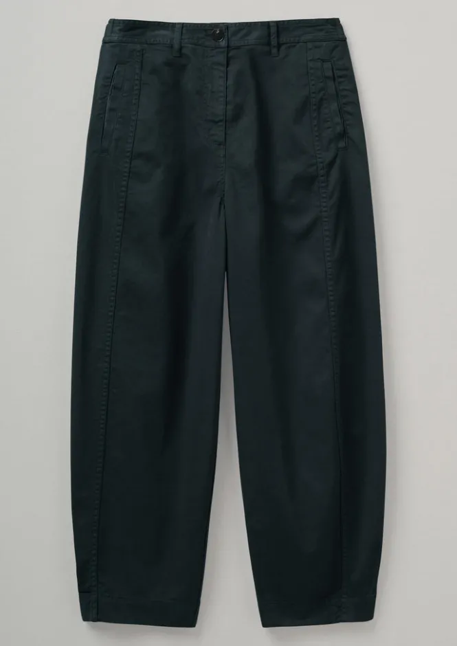 Trousers-TOAST Kathe Flat Front Cotton Twill Trousers SlateNavy