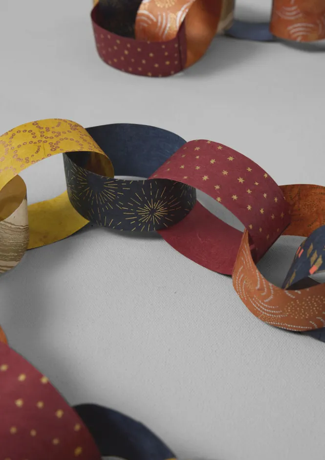 Christmas Decorations-TOAST Lokta Paper Chain Kit Multi
