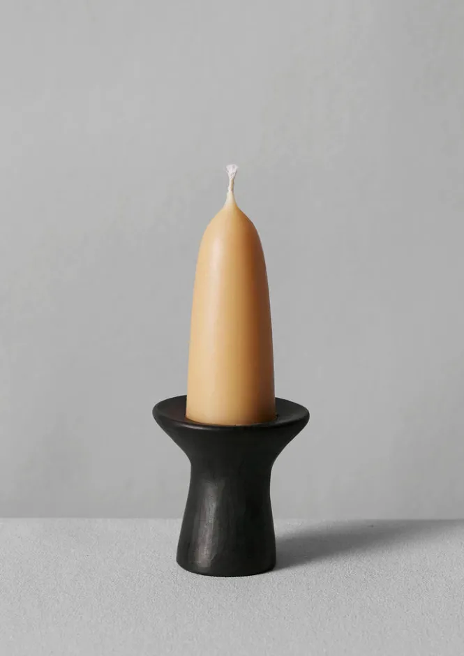 Decorative Pieces|Ceramics-TOAST Longpi Stubby Candle Holder BlackClay