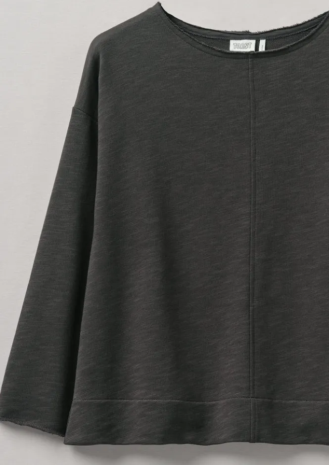 Loungewear|Tops & Tees-TOAST Loopback Jersey Sweater Charcoal