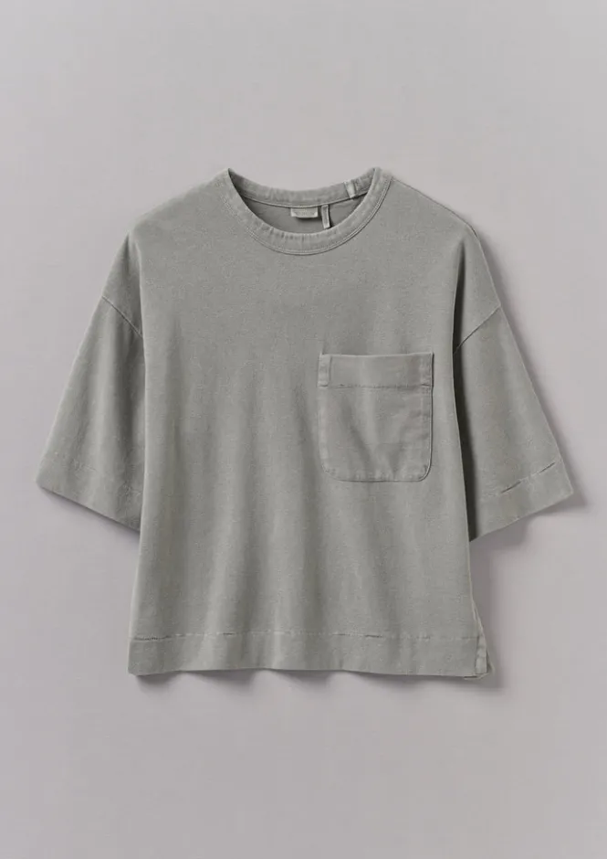 Jersey|Tops & Tees-TOAST Mineral Dyed Cotton Boxy Tee Carbon