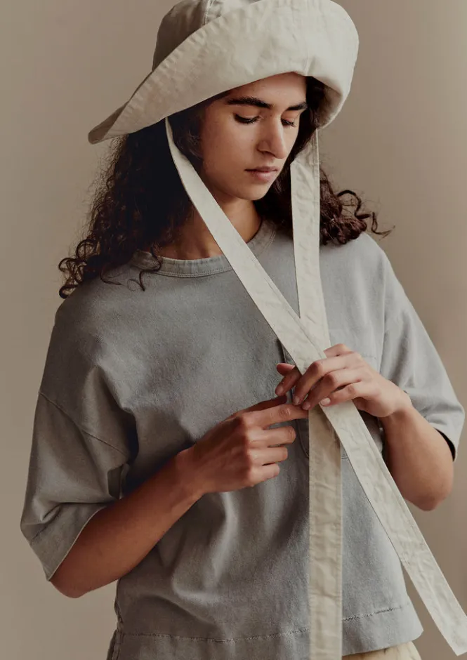 Jersey|Tops & Tees-TOAST Mineral Dyed Cotton Boxy Tee Carbon