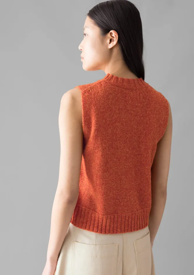 Knitwear-TOAST Neat Mouline Wool Tank AmberMarl