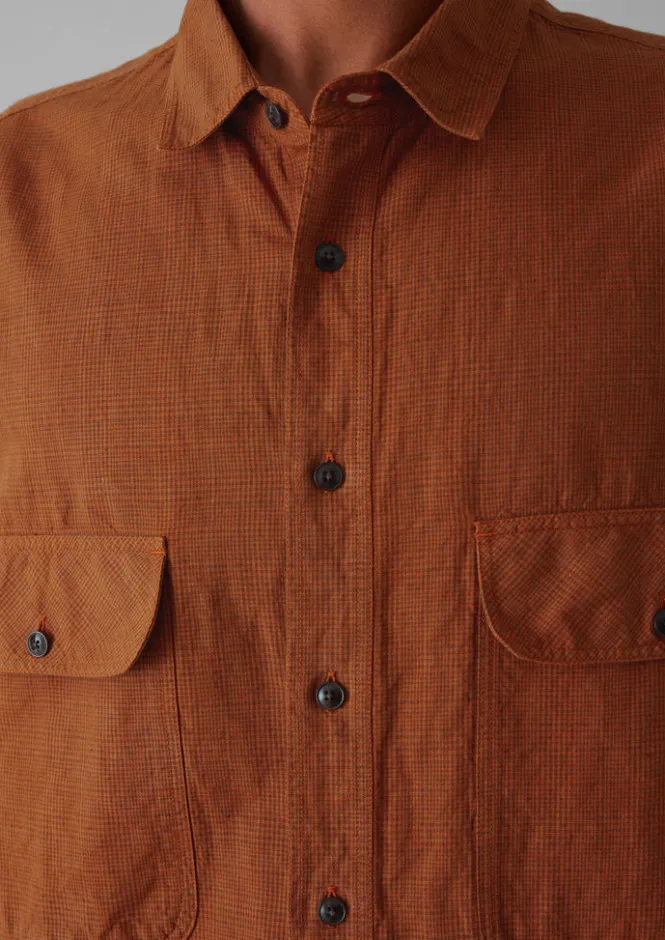 Workwear|Shirts-TOAST Overdyed Check Workwear Shirt MarsRed