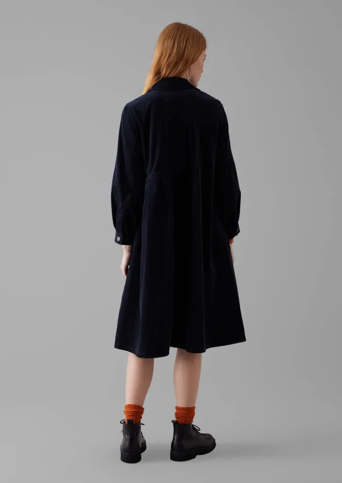 Cord|Dresses-TOAST Panelled Organic Needlecord Dress Navy
