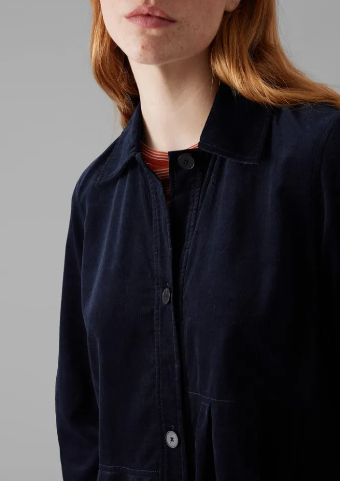 Cord|Dresses-TOAST Panelled Organic Needlecord Dress Navy
