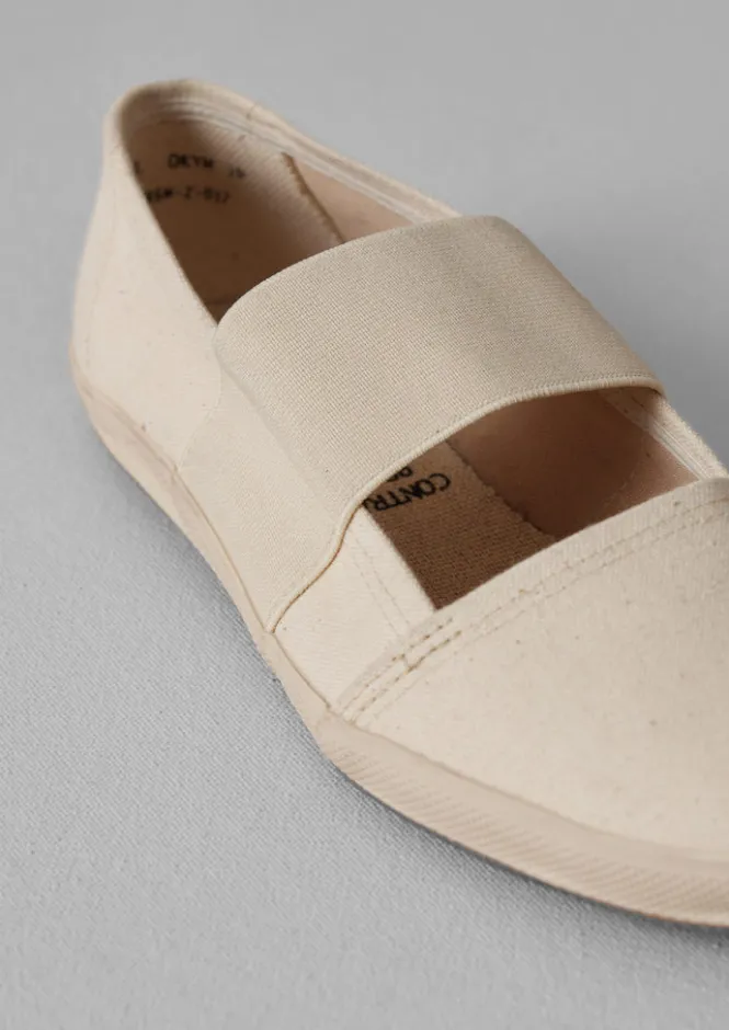 Trainers & Plimsolls-TOAST Pras Canvas Pumps Ecru