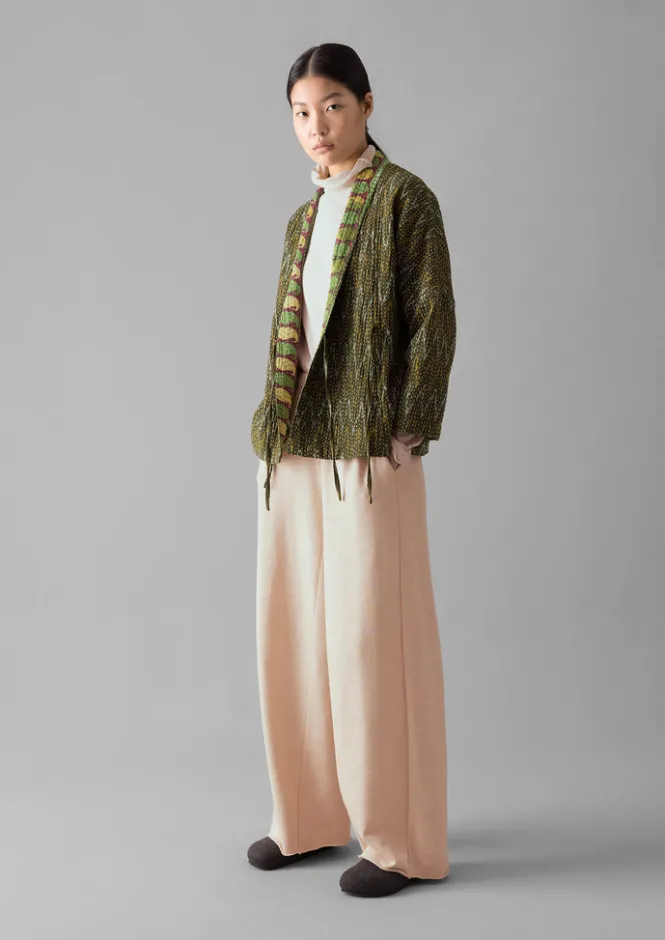 Gowns|Nightwear-TOAST Repurposed Ikat Kantha Jacket Greens