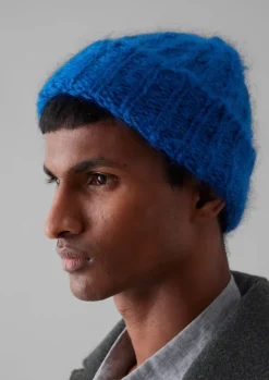 Hats, Scarves & Gloves-TOAST Ribbed Mohair Hat Cobalt